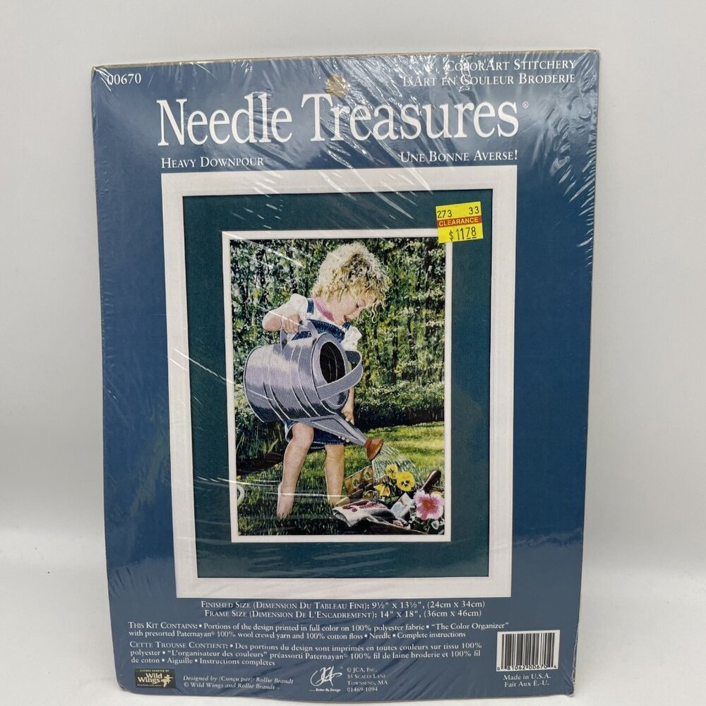 Needle Treasures Color Art Stitchery Kit Heavy Downpour 00670 Garden broken seal